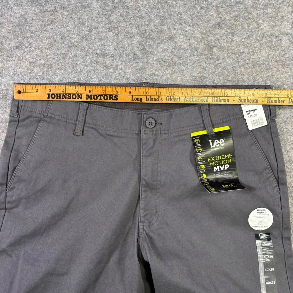 Lee‎ Men's Extreme Motion MVP Slim Fit Straight Leg Pants 40x29 Painters Grey